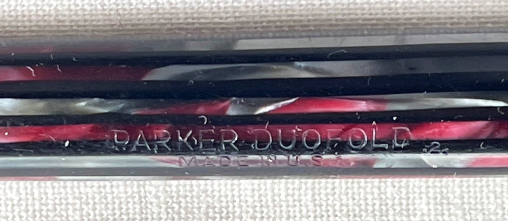 Vintage Parker Duofold Pencil, Deep Ruby Red Highlights