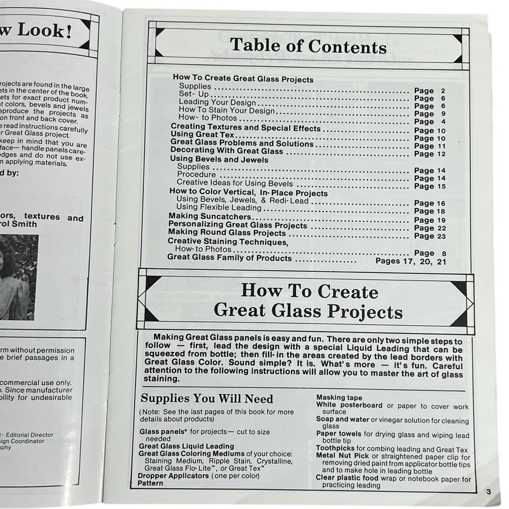 Great Glass Flower Patterns #8339 Stained Glass Instructions 3 Full Size Pattern
