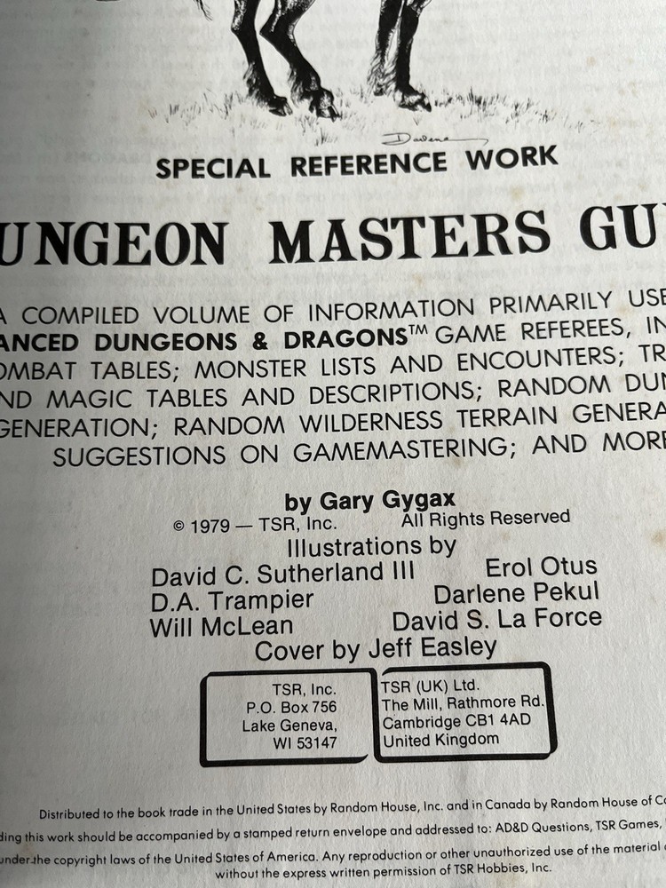 Advanced Dungeons and Dragons Dungeon Masters Guide 1979 DnD D&D AD&D