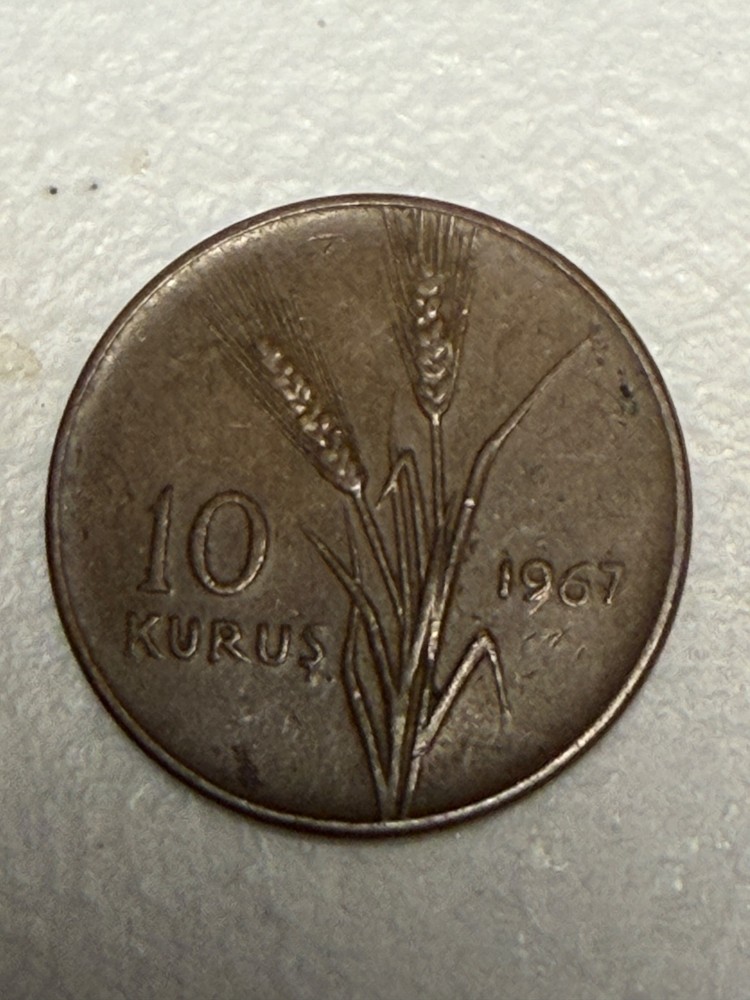 1967 Turkey 10 kurus coin