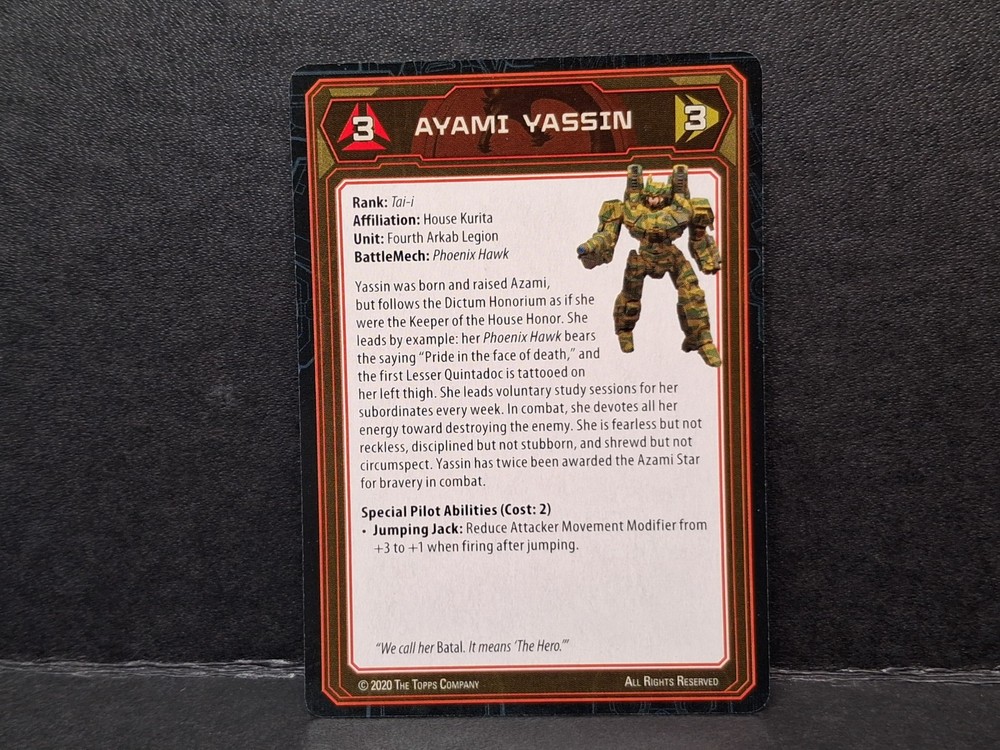 BattleTech Phoenix Hawk + Alpha Strike & Pilot Cards Inner Sphere Battle Lance