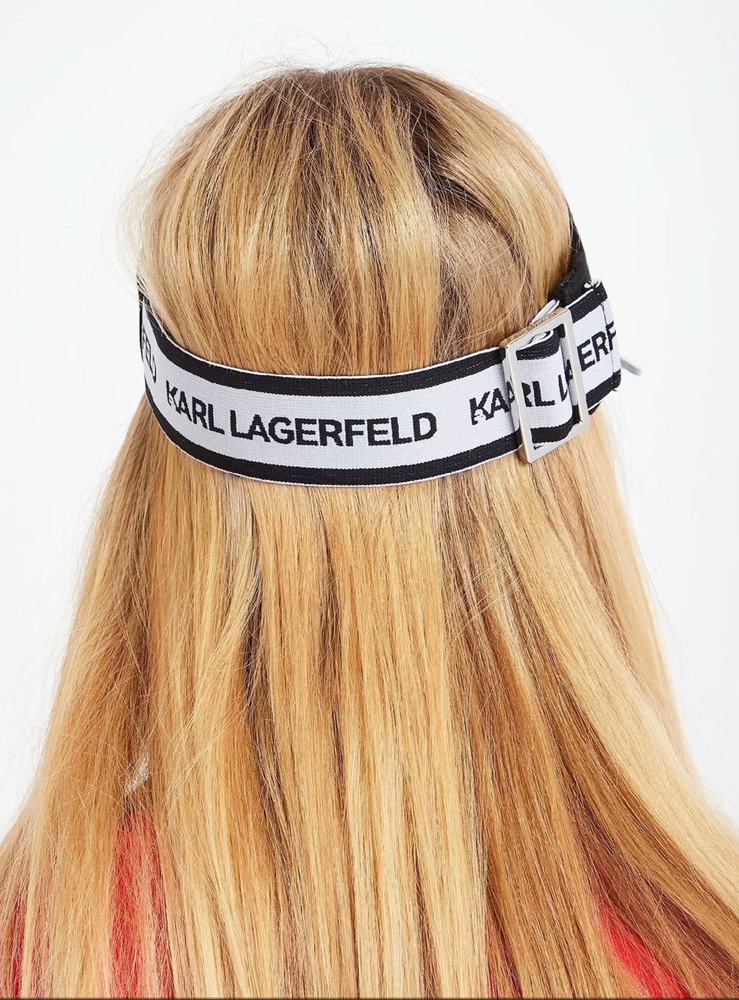 Karl Lagerfeld K/Ikonic logo-plaque visor hat