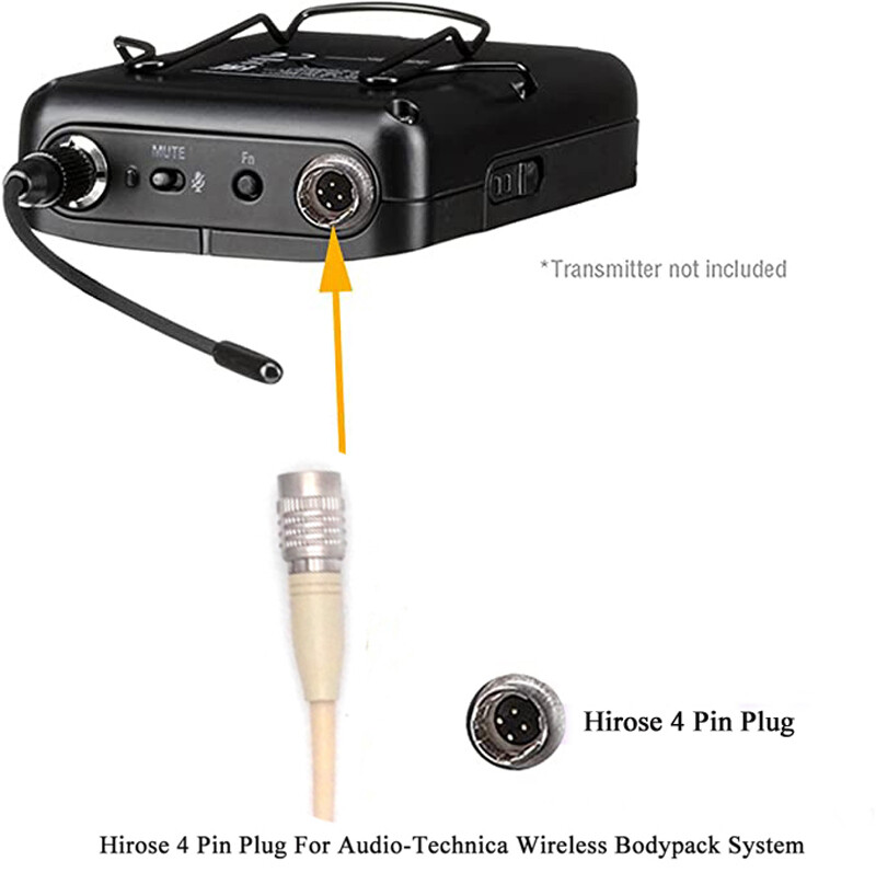Single Hook Head Headset Microphone For Audio Technica Wireless Mini Hirose 4pin