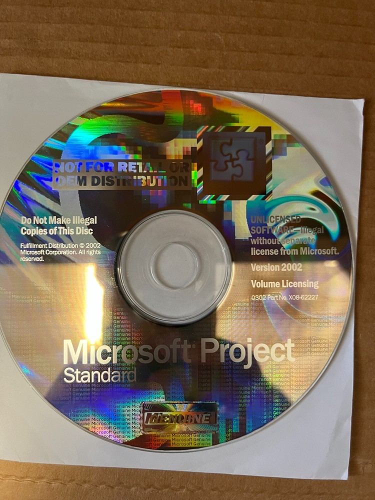Microsoft Project Standard Version 2002 CD-ROM