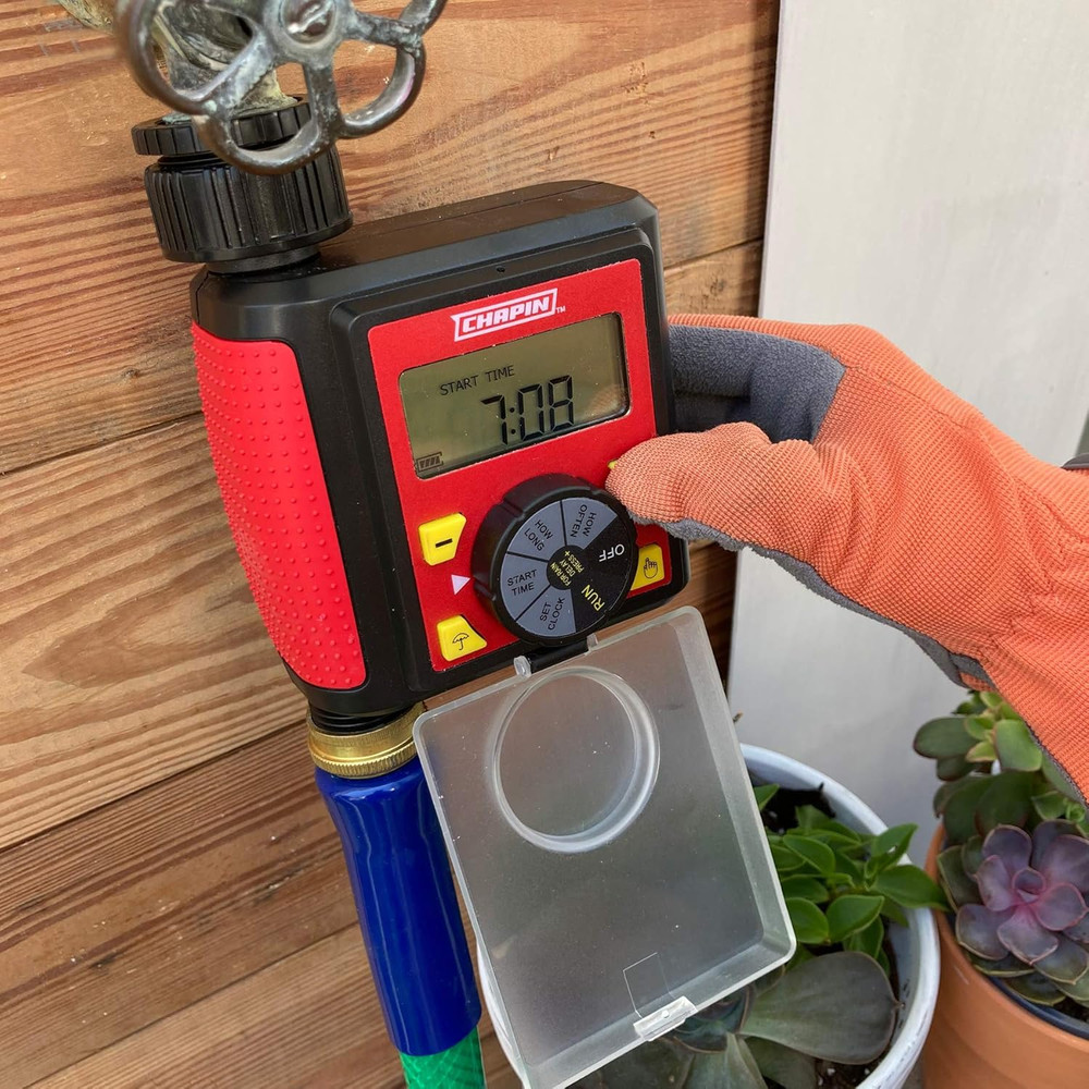 41002: Single Zone Water Timer with Digital Display, Water-Resistant Constructio