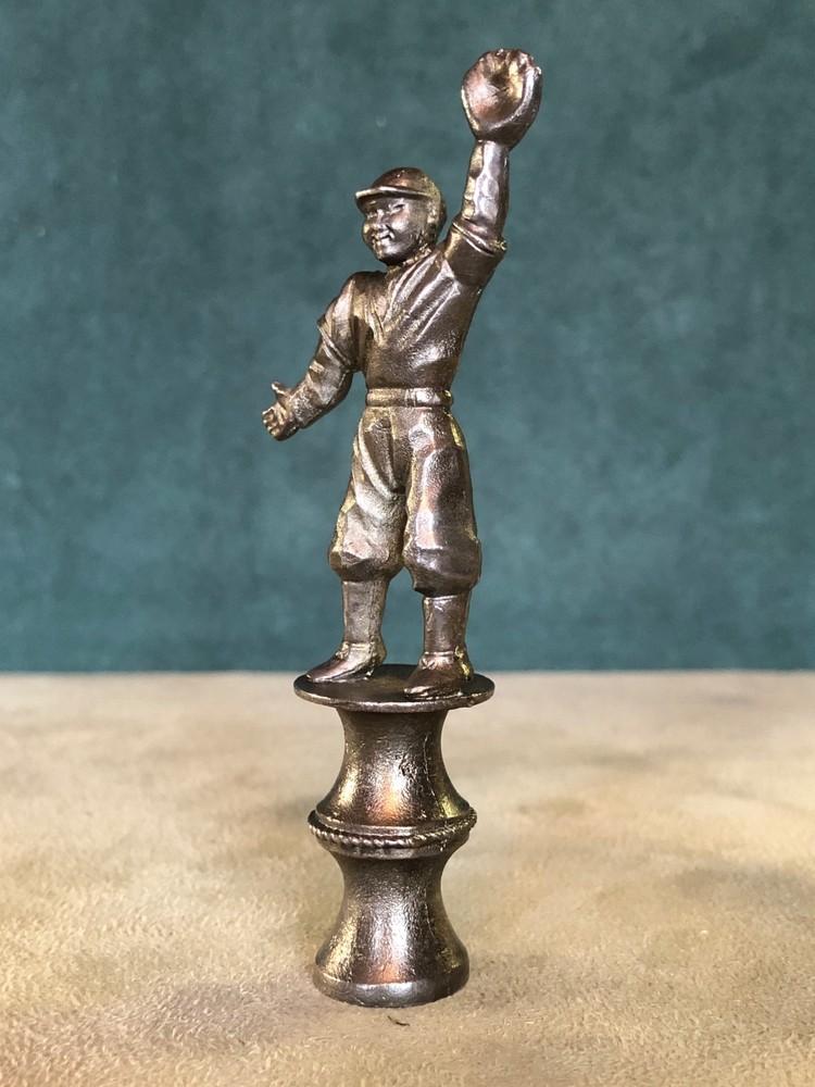 Baseball Player Catching Ball Pipe Tamper, Solid Fine Pewter