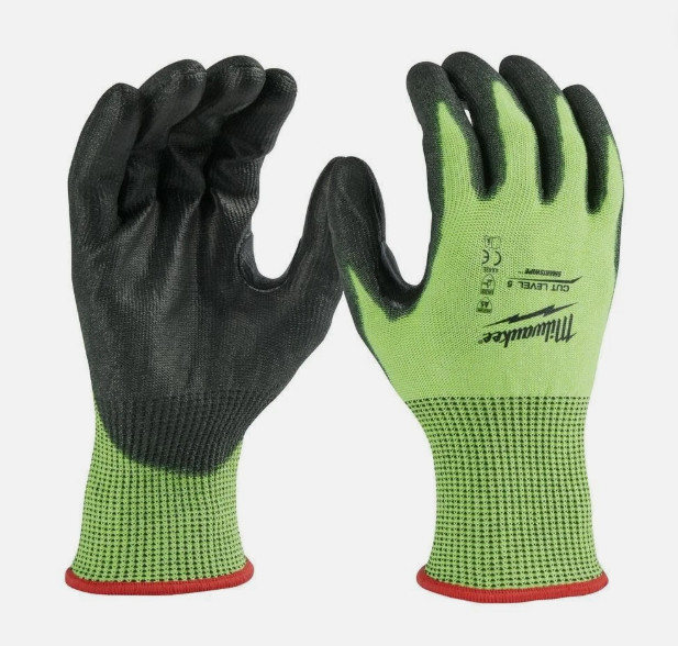 Milwaukee High Visibility Cut Level 5 Polyurethane Dipped Gloves 2Xl