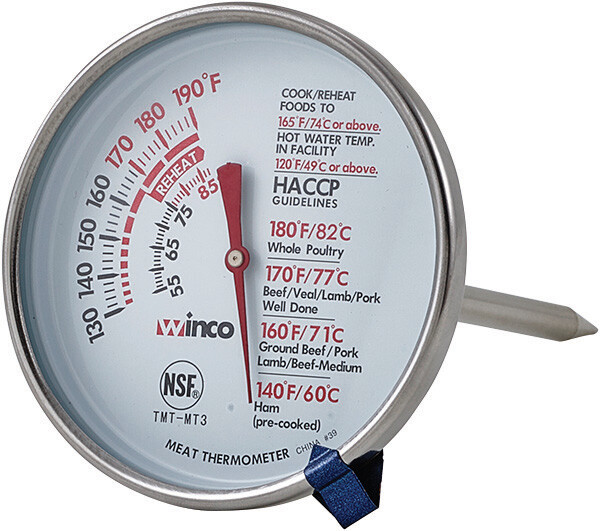 Meat Thermometer, 3" Dial, 5" Probe (12 Each)