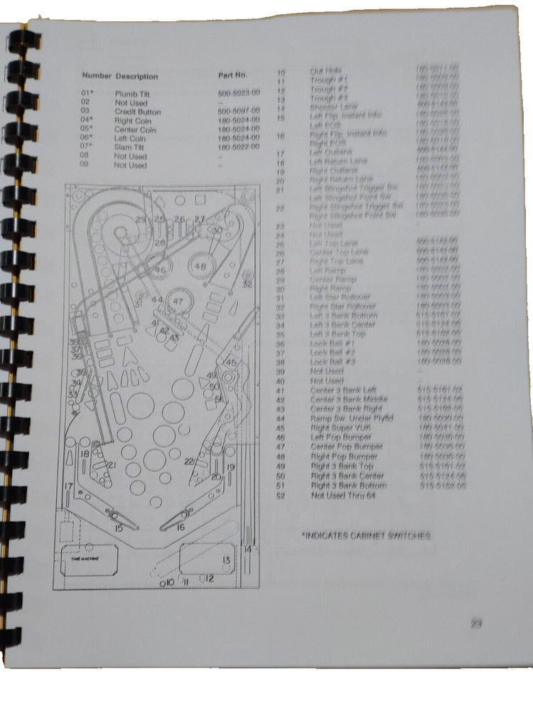 Time Machine Pinball Machine Manual & Schematics - Data East
