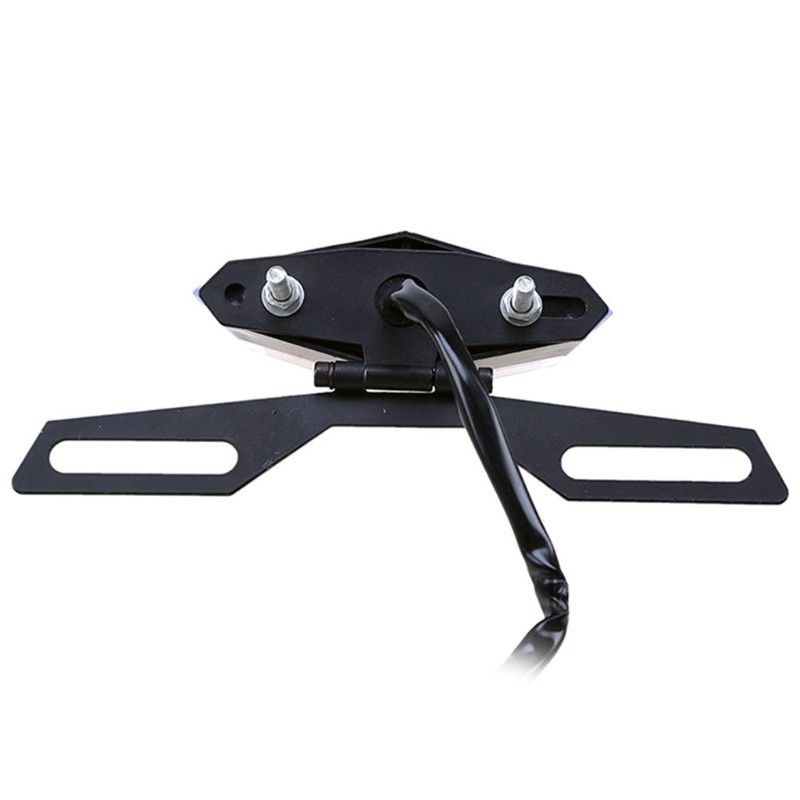 Motorcycle Carbon Steel License Plate Bracket Holder Light Extensible Bracket