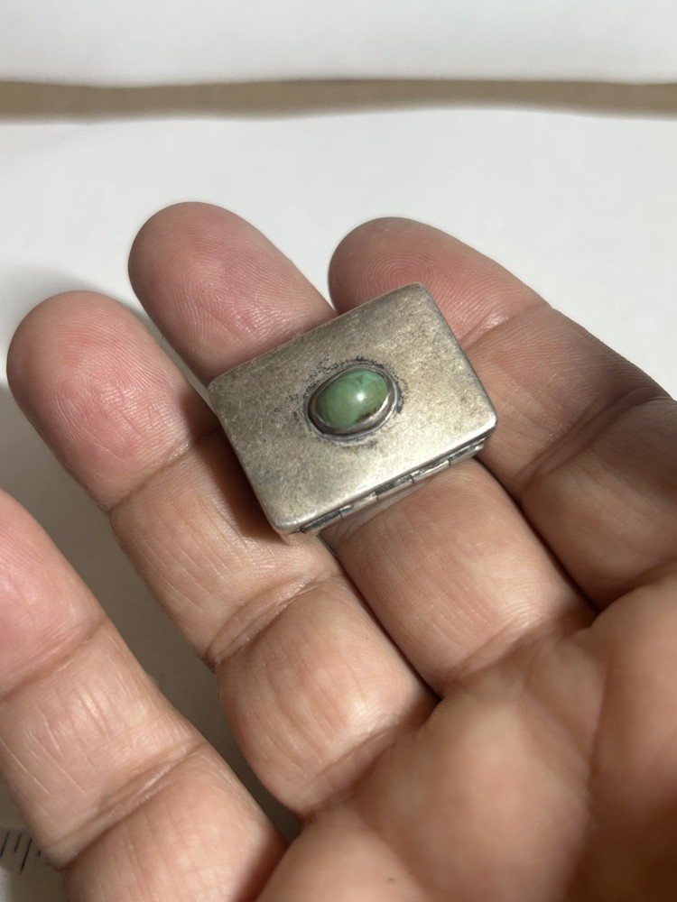 Fred Davis Taxco Mexico 925 Turquoise Pill Box
