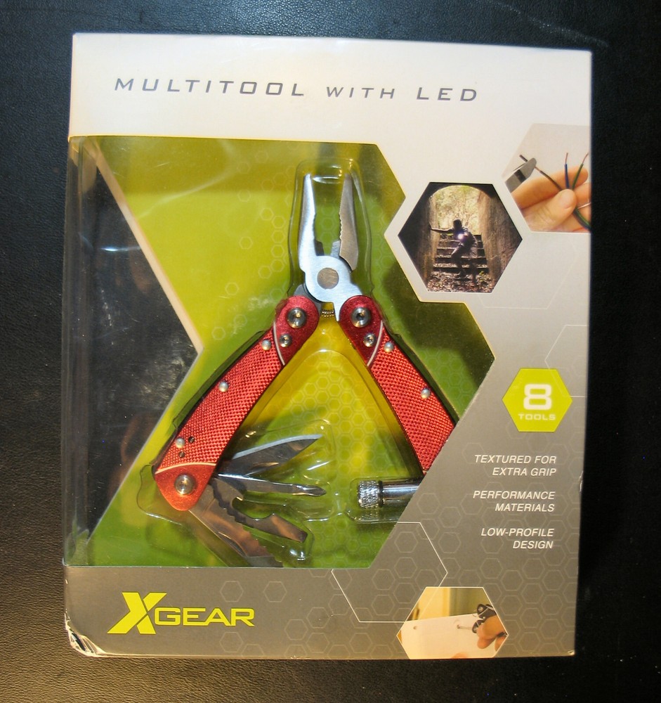 XGEAR Pliers Multi Tool with LED light, 8 tools functionality