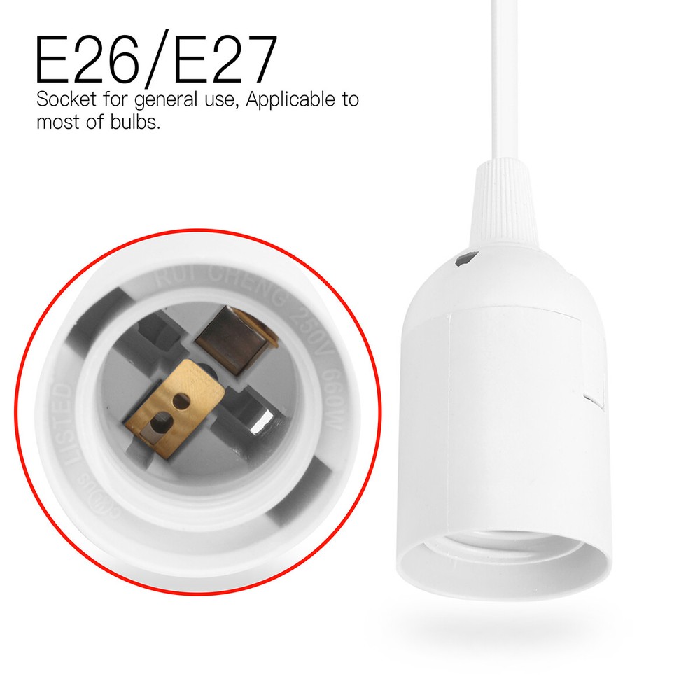 E26/E27 Light Socket On/Off Switch Cable 1.8M LHanging Lantern Extension Cord