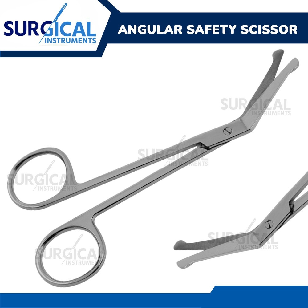 Angular Safety Scissors 4.50" Surgical Plastic Instruments 4.5" German Grade