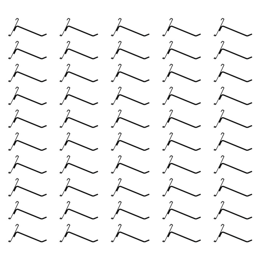 Wire Metal Hanger Retail Long Gridwall Hooks Grid Panel Display 50 PC Black 4''