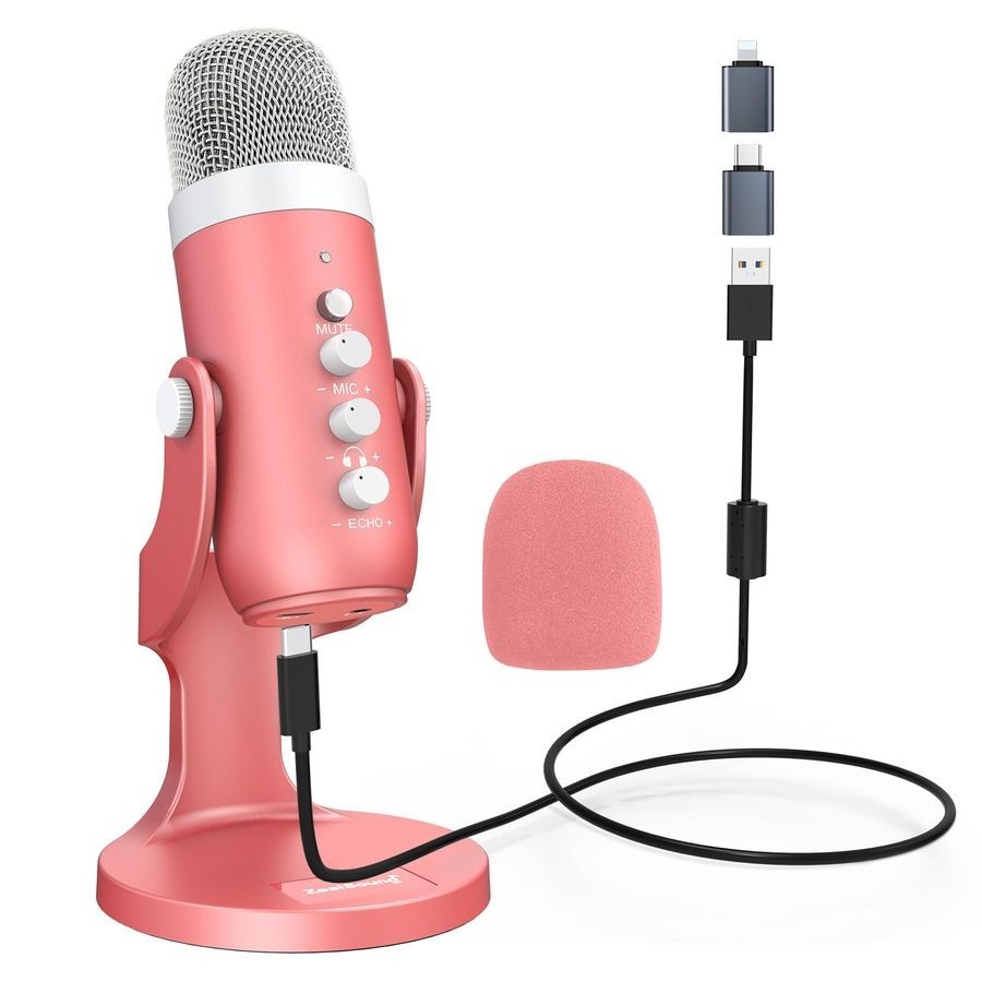 ZealSound Gaming USB Microphone - Pink