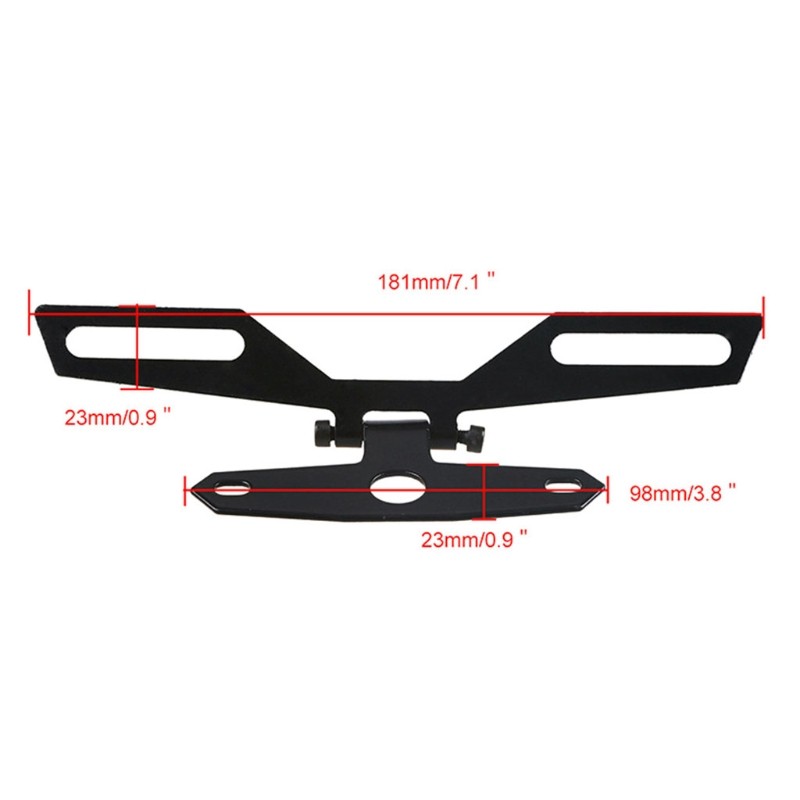 Motorcycle Carbon Steel License Plate Bracket Holder Light Extensible Bracket