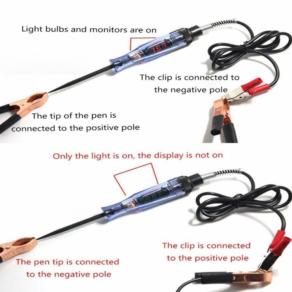 Testing Car Circuit Tester Electrical Electrision LED Light Maintenance