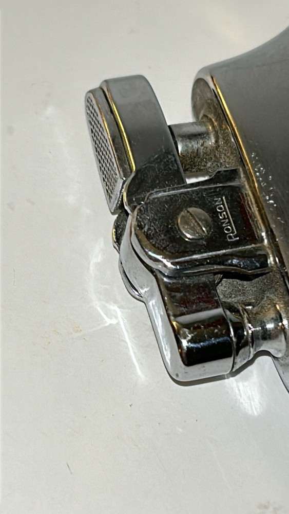 Vintage Ronson Mastercase Etched Silver Tone Cigarette Case Lighter. 4x3x1/2”