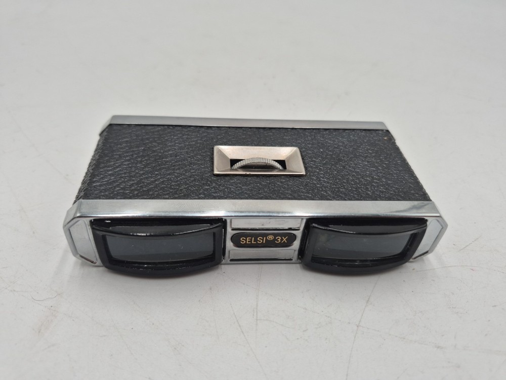 Vintage SELSI 3X Rectangular Full View Optics BINOCULARS ~ Made in Japan
