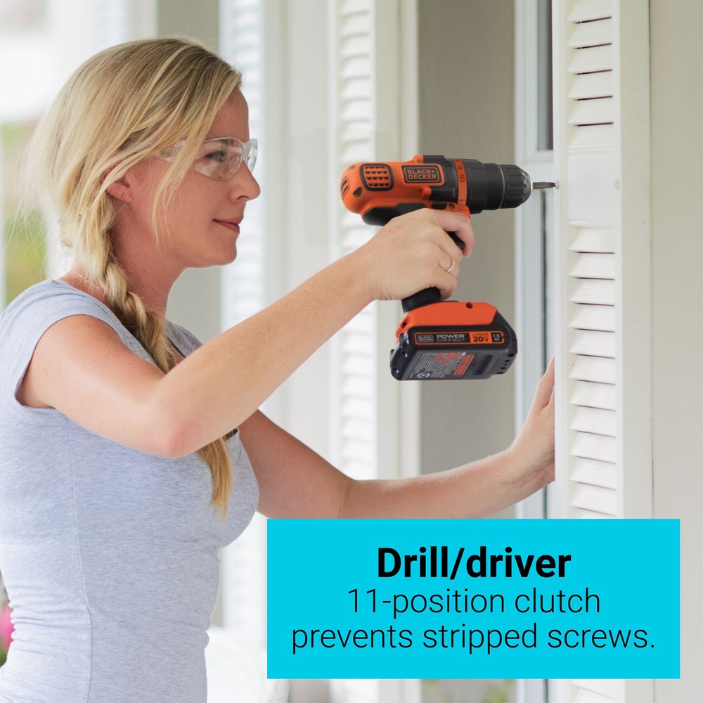 BLACK+DECKER 20V Max* Lithium Ion 4 Tool Combo Kit - BD4KITCDCMSL