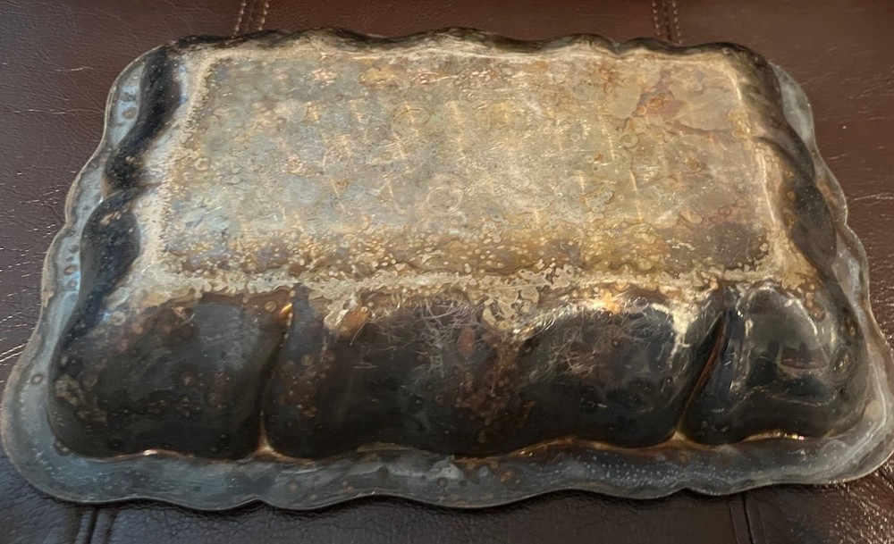 Vintage Silver Plated Serving Tray 12 X 8