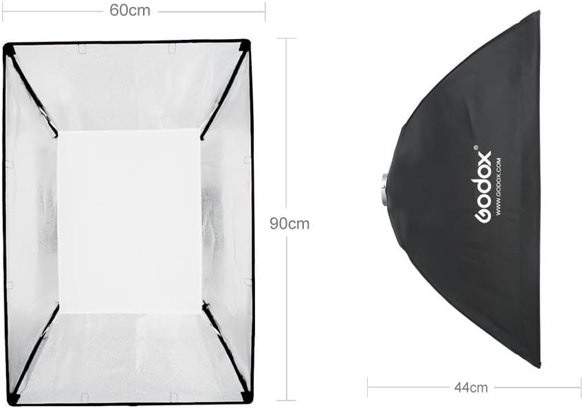 Softbox 60x90CM Bowens Mount, Rectangular Photography Soft Box Diffuser Modif...