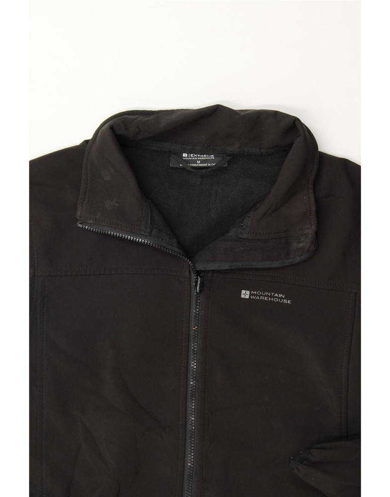 MOUNTAIN WAREHOUSE Mens Tracksuit Top Jacket Medium Black Polyester CC01