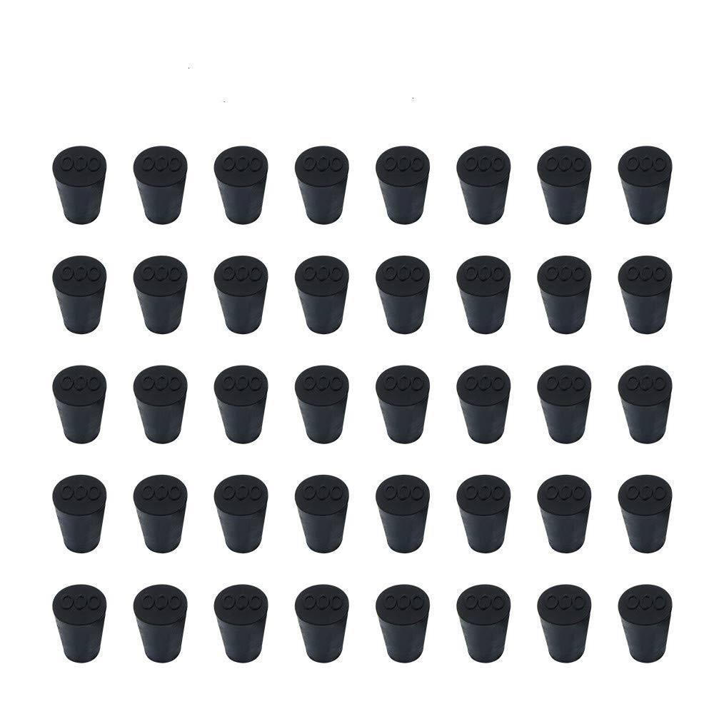 40 Pieces (Same Size) Very Small Solid Rubber Stoppers - Size #000-13mm (0.51...