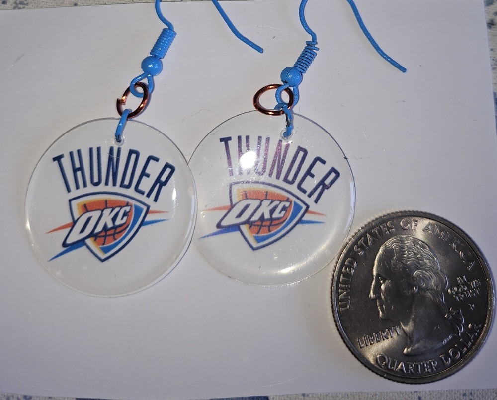 OKC THUNDER Handmade Earrings. 1 Pair