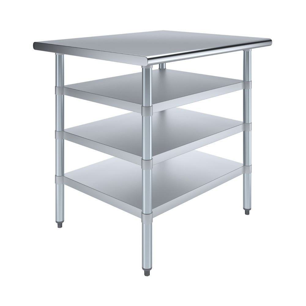 30 in. x 36 in. Stainless Steel Table With Three Undershelves