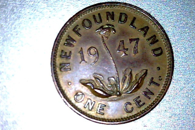 1947-C Newfoundland Canada Small Cent, AU, Lower Mintage
