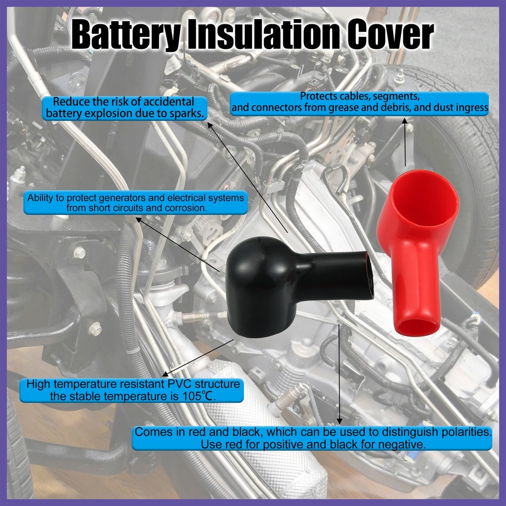 20 pcs Battery Insulation Cover Terminal Boot Rubber Covers Protector Lug cap