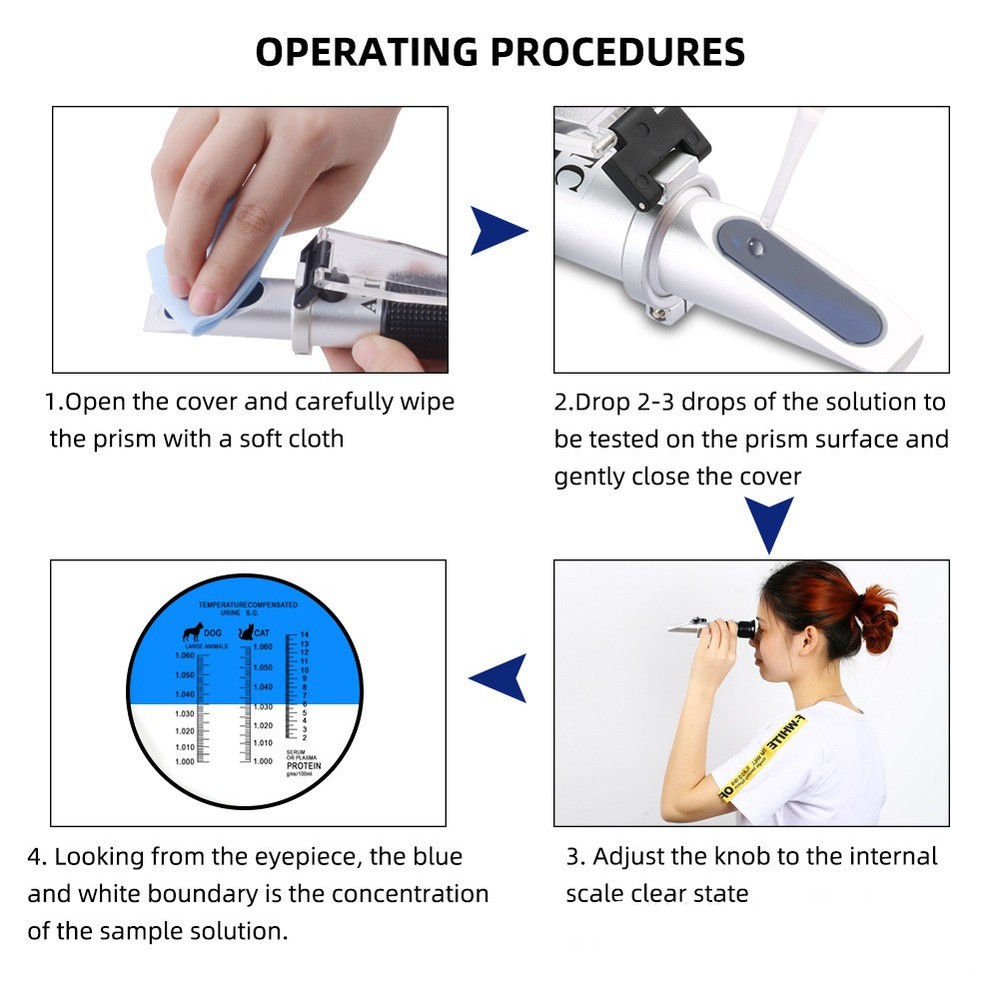 Cat Dog Urine Specific Gravity Serum Protein Tester Refractometer Tools
