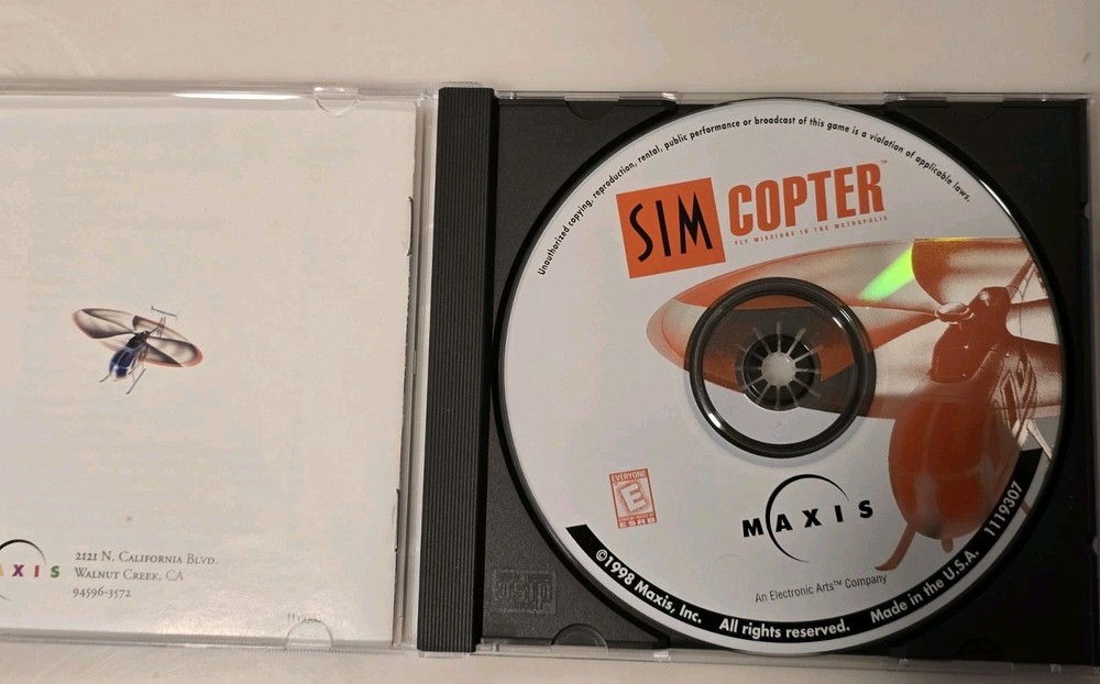 Maxis PC SIM Copter CD-ROM with Instructions Personal Computer Game Windows 95