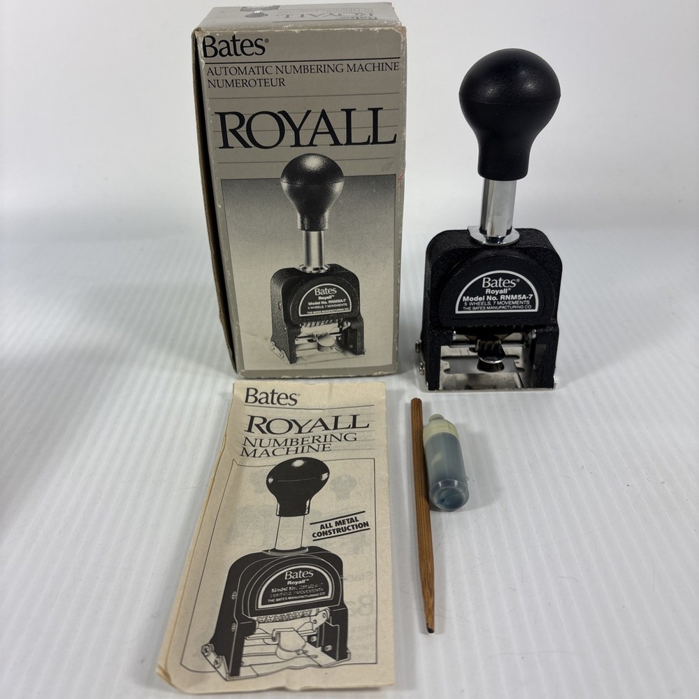 Bates Royall Automatic Numbering Machine Model RNM 5A-7