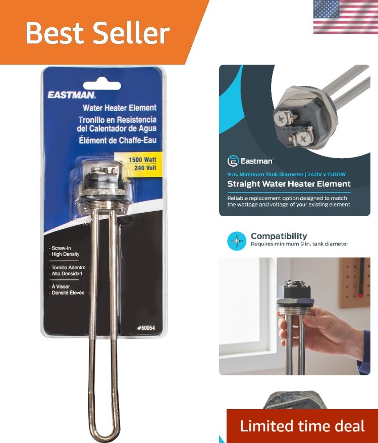Replacement Water Heater Element, Copper 240V x 1500W - Easy Install Design