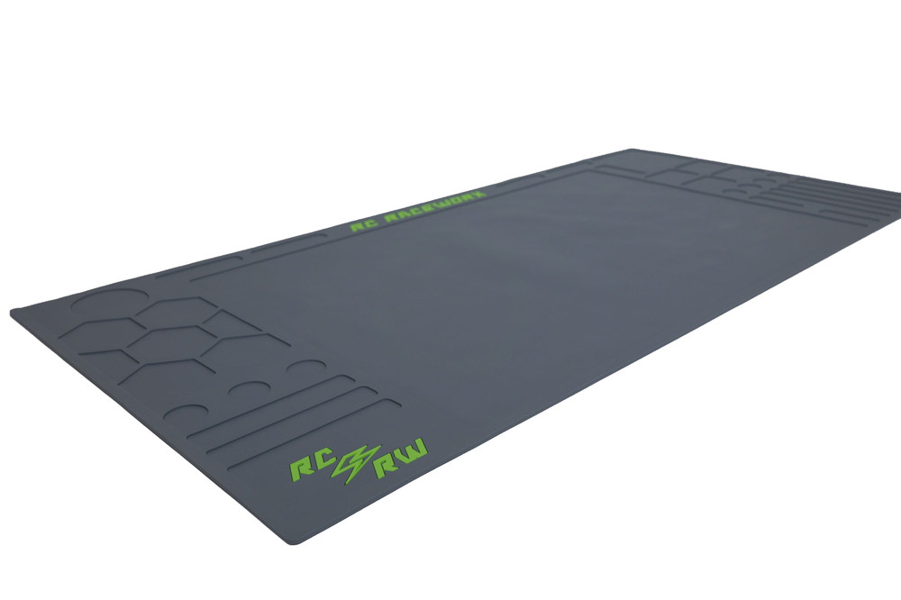 RC Raceworx Flight Deck Pit Mat 23x48 - Gray and Green