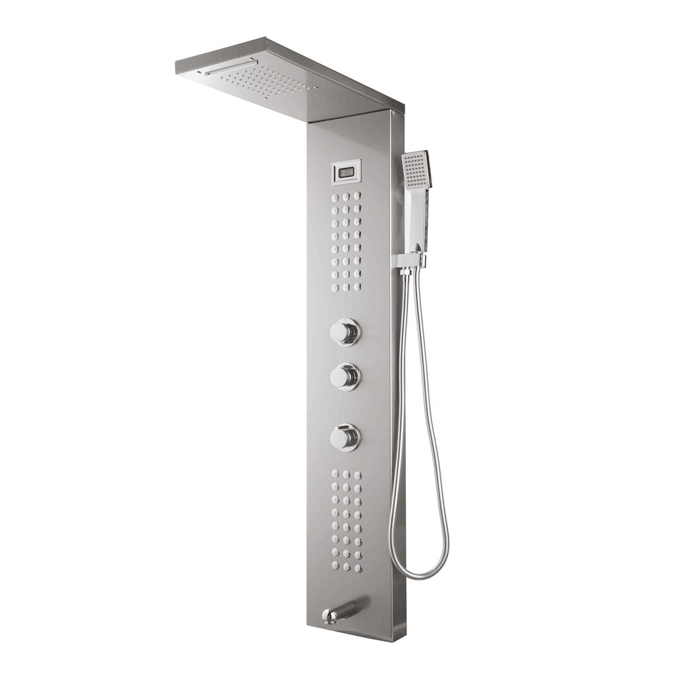 Stainless Steel Shower Panel Column Tower Digital Display Rainfall Massage Mixer