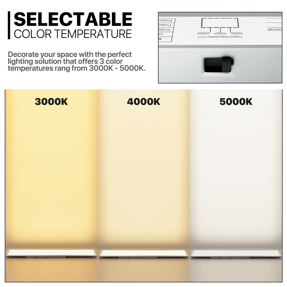 4 Pcs 1x4 LED Flat Panel Troffer Light 4000LM 5000K Dimmable Drop Ceiling Light