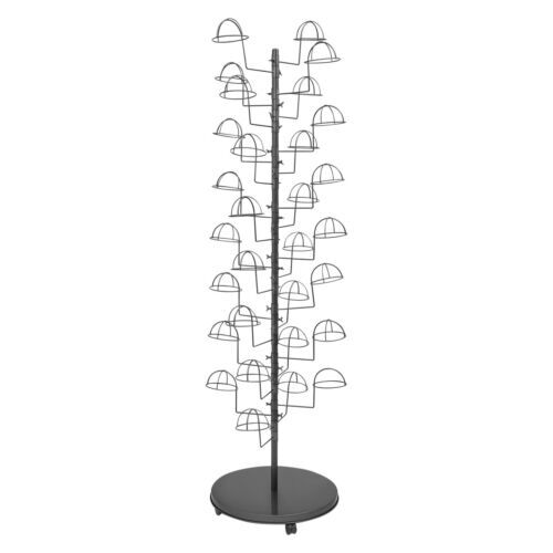Freestanding Hat Rack Stand, Rolling Hats Display Rack, Hat Display Stand Black