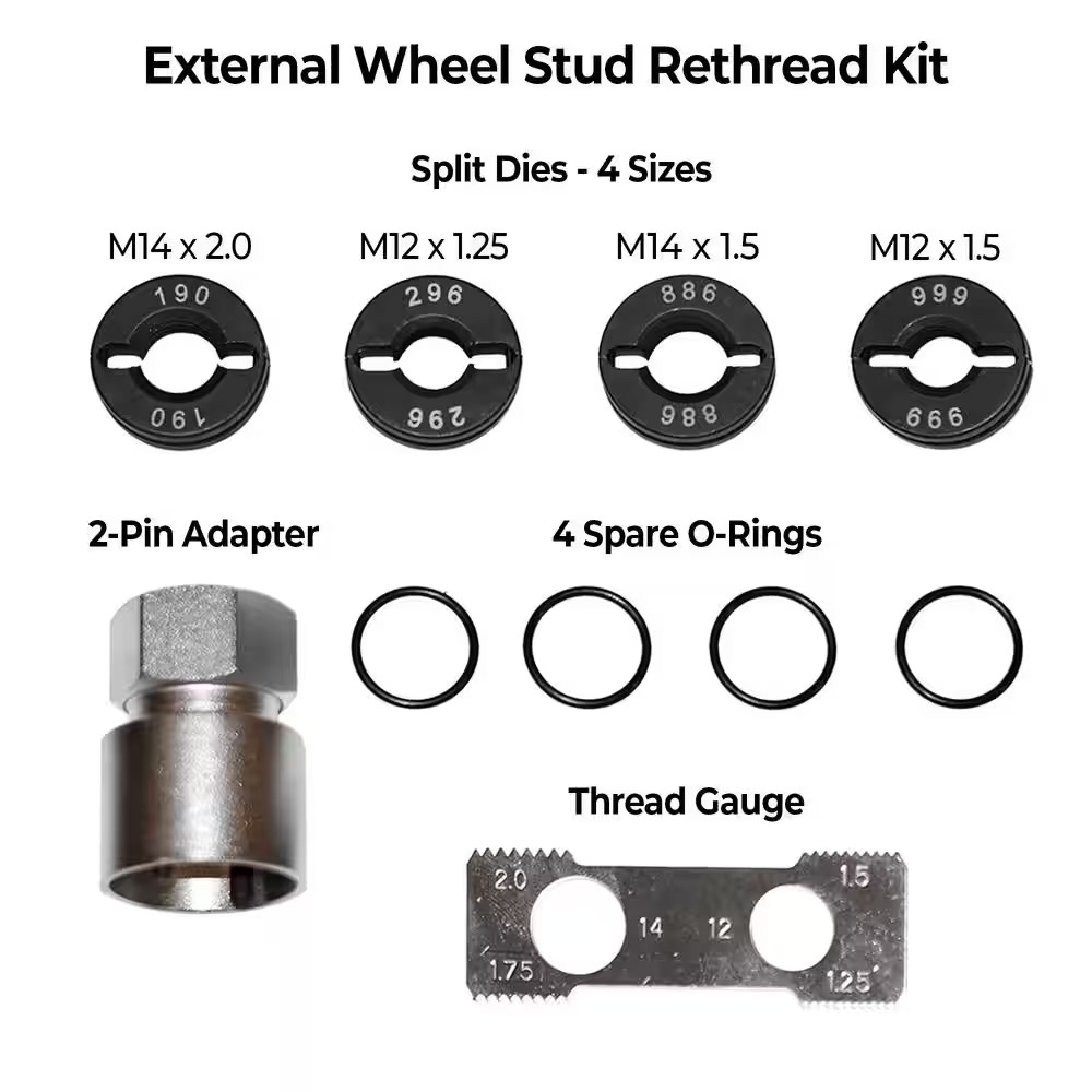 10-Piece Master Wheel Stud and Bolt Re-Thread Kit-External and Internal Rethread