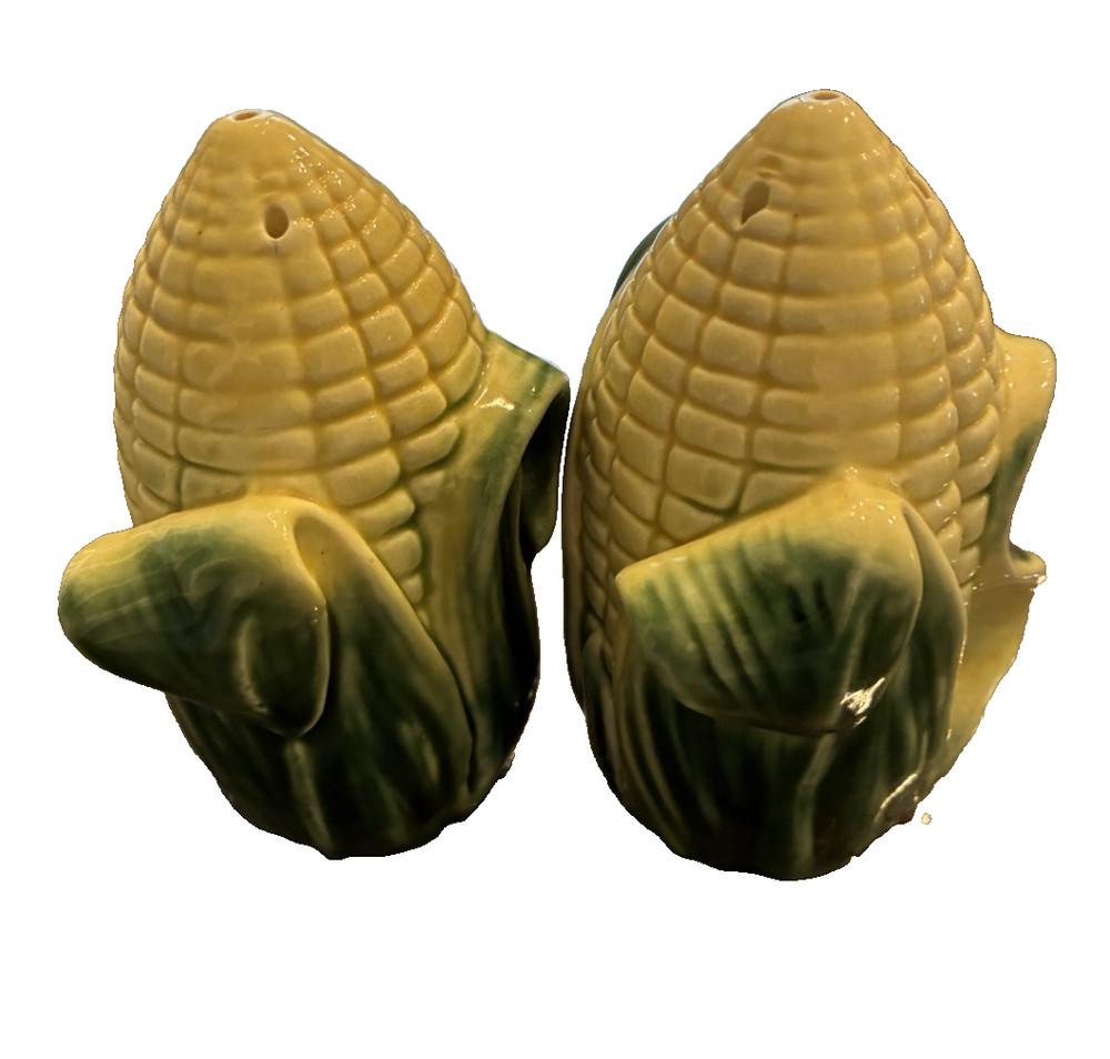 VINTAGE STANFORD WARE CORN COB SALT & PEPPER SET 4" EC