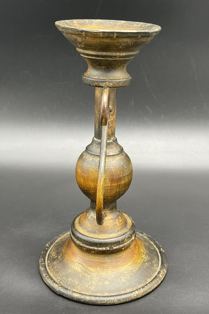 Metal Rustic Style Brown Candlestick/Candleholder 10"T
