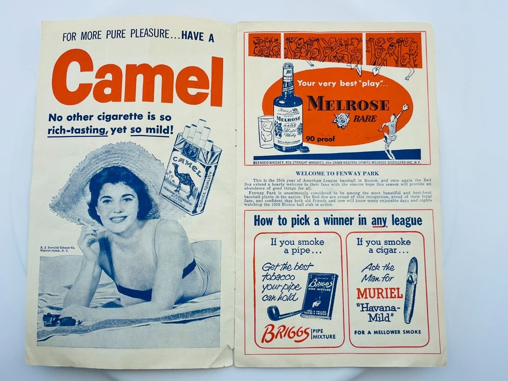 Red Sox 1955 Official Program and Score Card