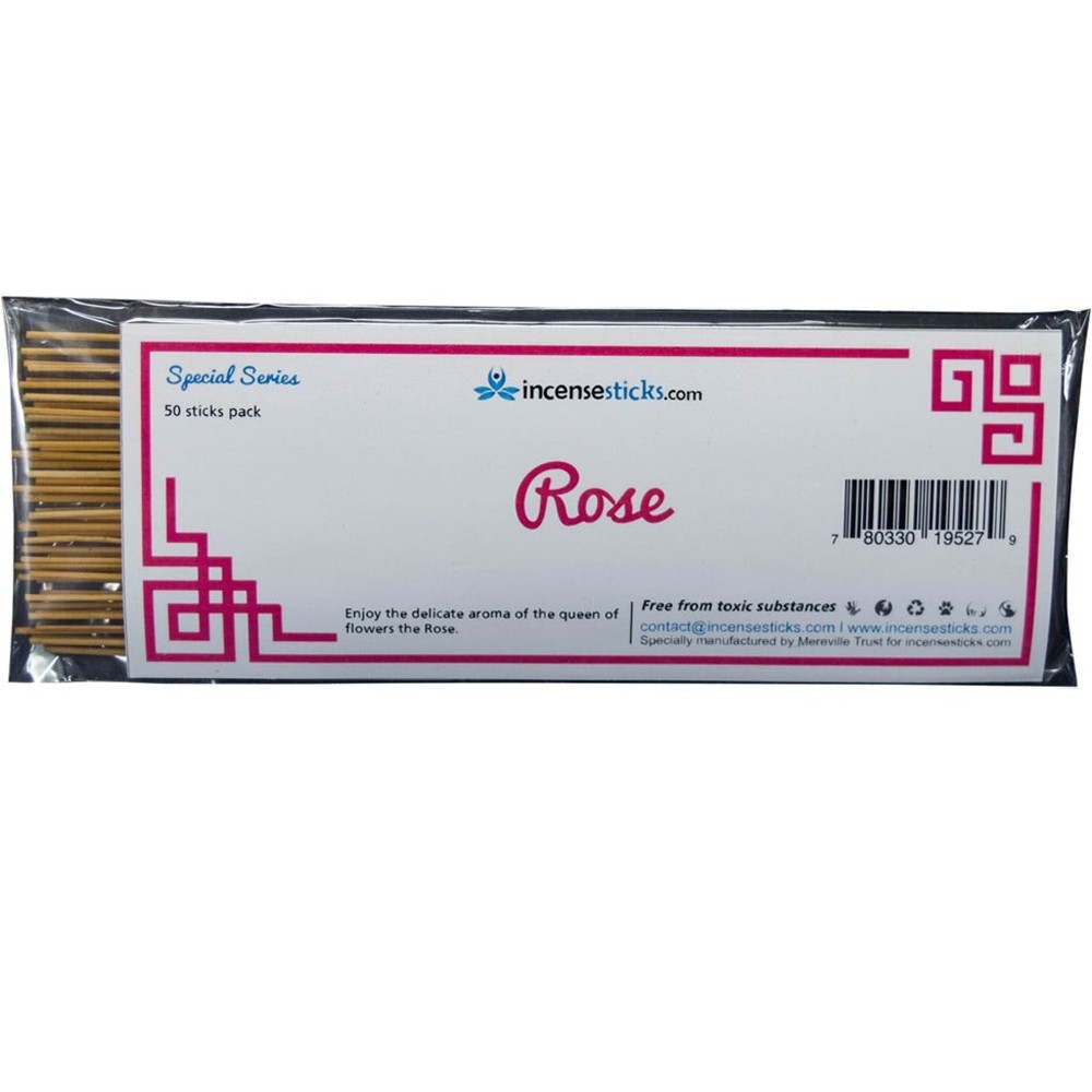 Rose Incense 8" 50 Sticks