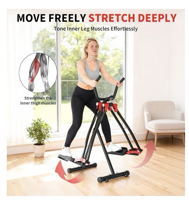 GONGDUN Stepper Exercise Machine Black LCD Display Space-Saving 330 lb Capacity