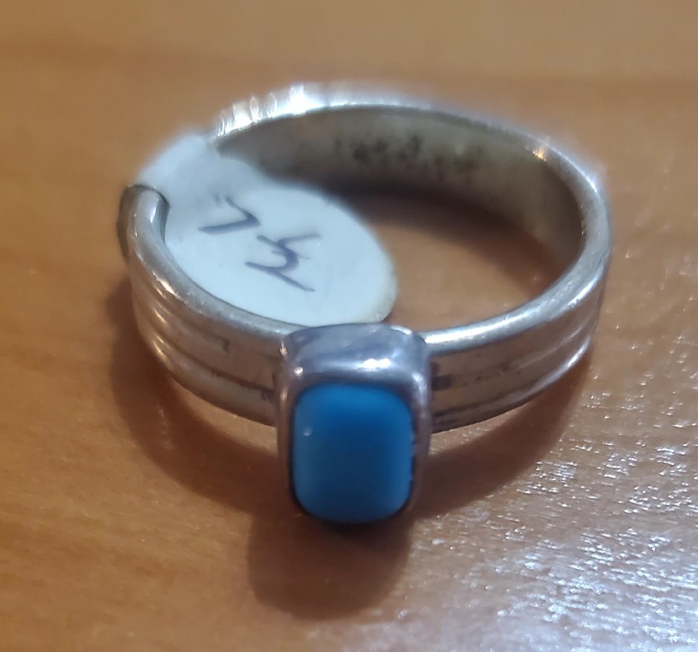 Native American Turquoise Silver Ring Size 7.5