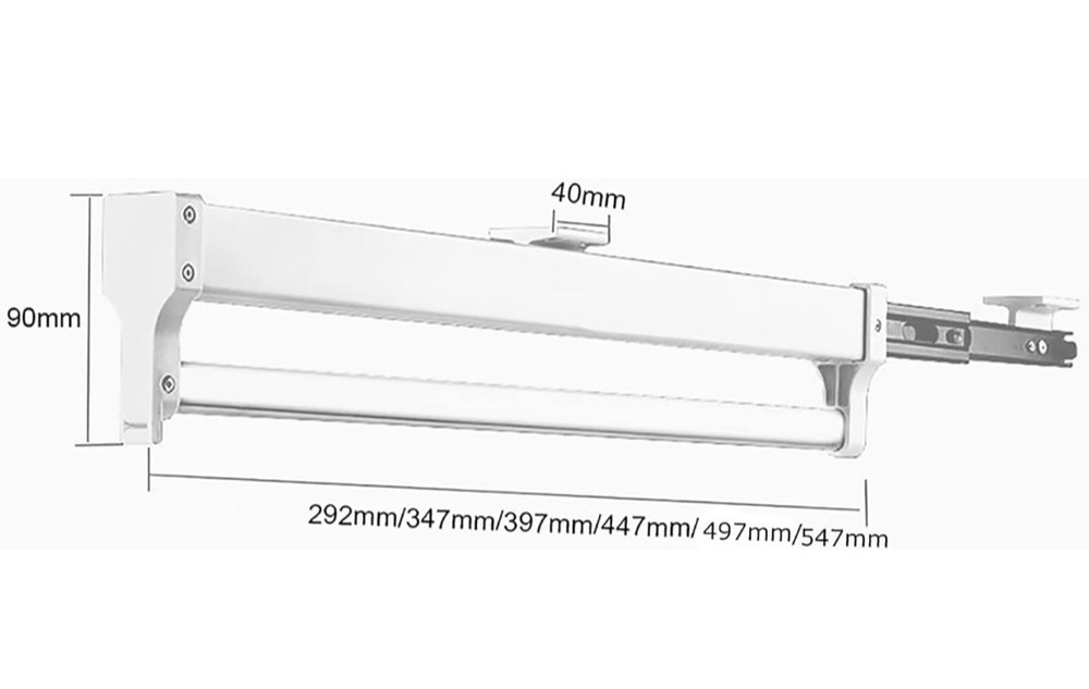 Pull Out Closet Valet Rod, Adjustable Sliding Heavy Duty Steel Top Mounted...