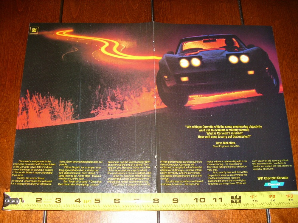 1981 CORVETTE ORIGINAL 2 PAGE AD